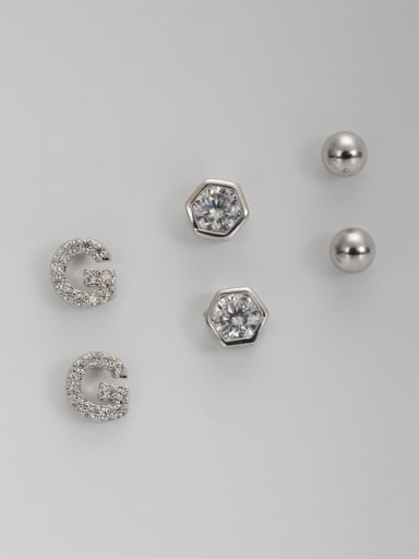 Fashion Platinum Plated Combined  Studs stud Earring