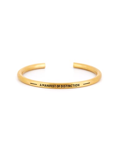 The new Gold Plated Titanium Monogrammed Bangle with Gold