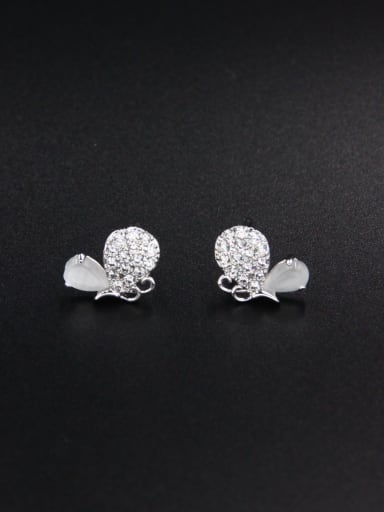 Fashion Platinum Plated Butterfly Drop drop Earring
