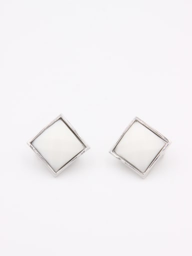 Square style with Platinum Plated  Studs stud Earring