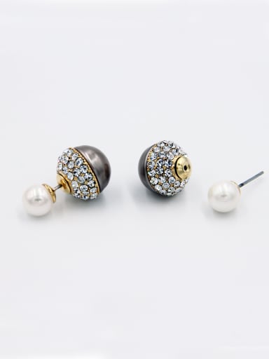 Custom Grey  Studs stud Earring with Gold Plated