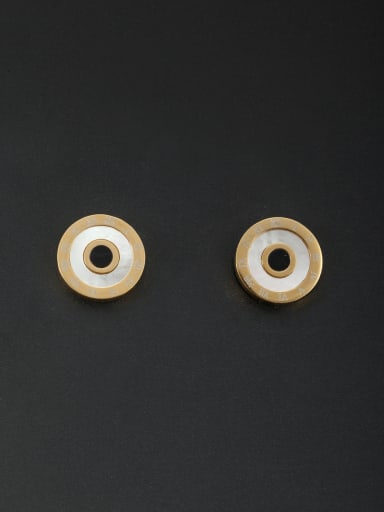 Gold Round Studs stud Earring with Stainless steel