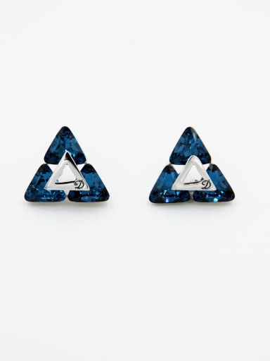 The new Platinum Plated austrian Crystals Studs stud Earring with Navy