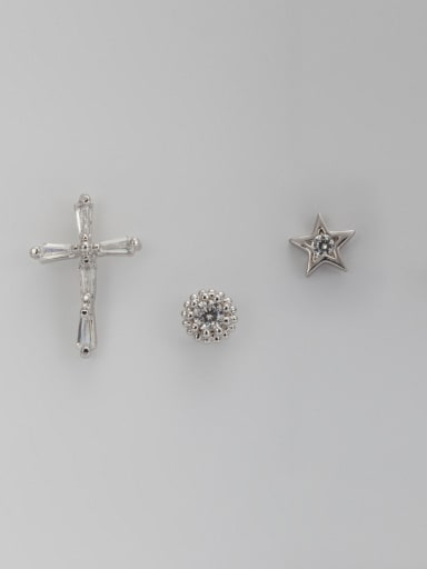 Fashion Platinum Plated Cross  Combined Studs stud Earring