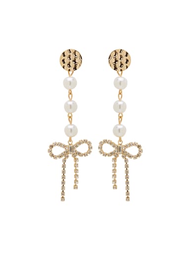 Gold Charm Youself ! Gold Plated Zinc Alloy Pearl Drop drop Earring