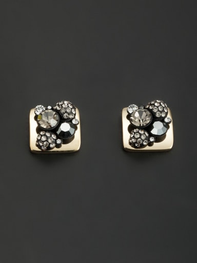 Square style with Gold Plated Rhinestone Studs stud Earring