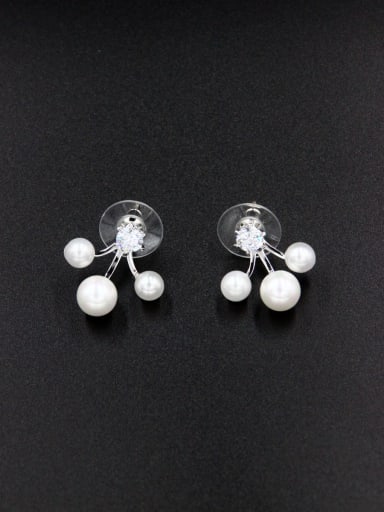 Platinum Plated Pearl White Studs stud Earring