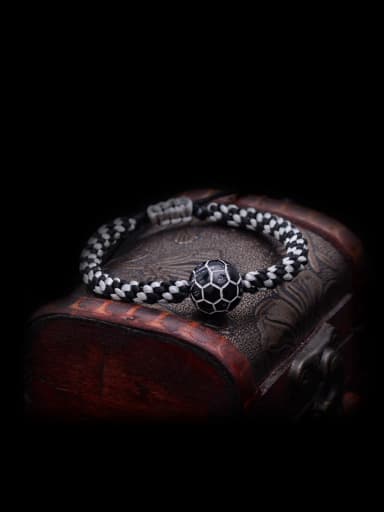 Handmade Chinlon Black Bracelet