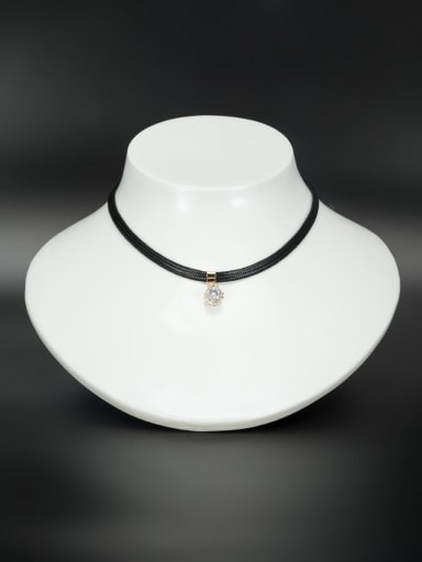 New design Gold Plated Round Zircon Choker in White color