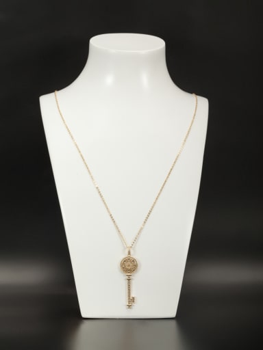 White color Gold Plated Copper chain Zircon Necklace