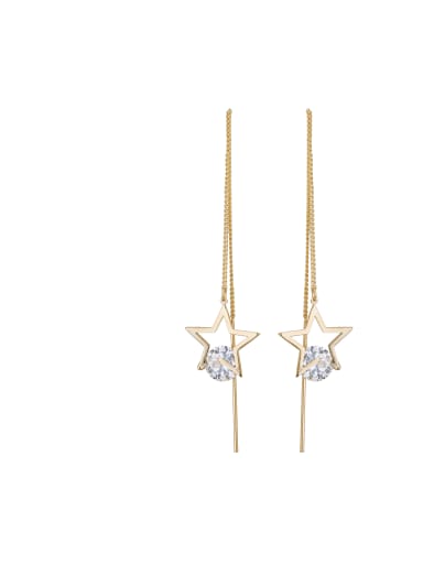 Star style with Gold Plated Zinc Alloy Rhinestone Drop drop Earring