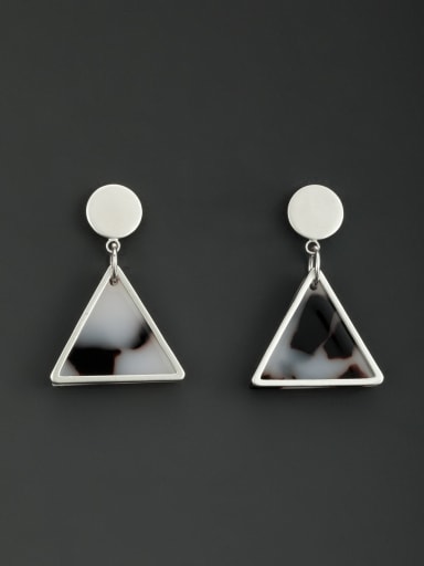 Multicolor color Platinum Plated Triangle Acrylic Drop drop Earring