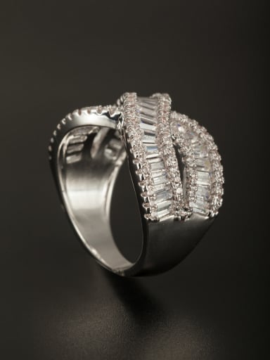GODKI Luxury Women Wedding Dubai Model No 1000002939 Platinum Plated Copper White Zircon Beautiful Ring
