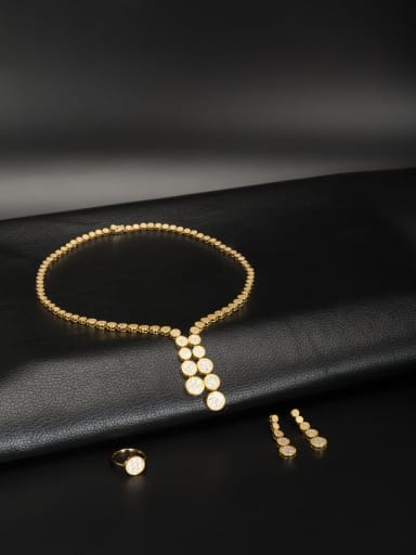 Fashion Gold Plated Round 4 Pieces Set