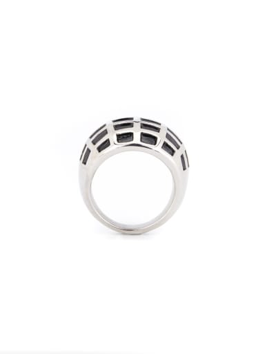 The new Silver-Plated Titanium Geometric Band band ring with Silver