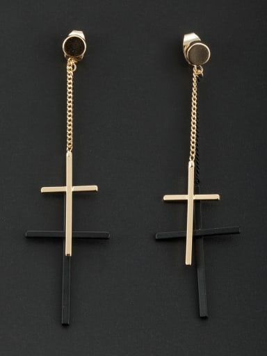 The new Gold Plated Cross Drop drop Earring with Multicolor