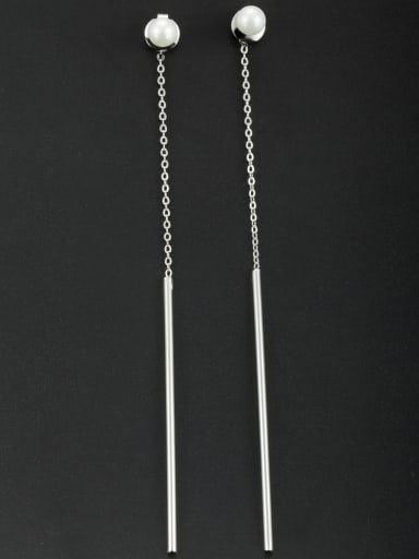 The new Platinum Plated chain Drop drop Earring with White