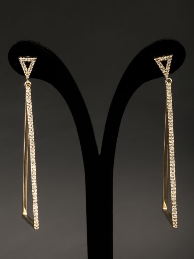 Mother's Initial White Drop drop Earring with Triangle Zircon