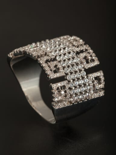 GODKI Luxury Women Wedding Dubai Model No 1000002932 The new Platinum Plated Copper Zircon Ring with White
