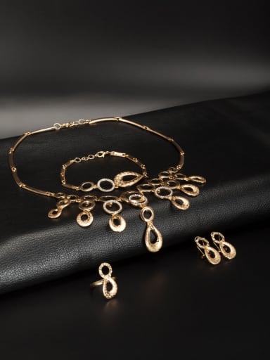 Statement style with Gold Plated Rhinestone 4 Pieces Set