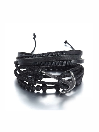 Model No A000068H Black Charm Bracelet with Beads