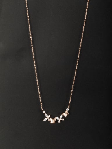 Mother's Initial White Necklace with Butterfly Zircon