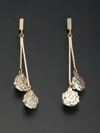 Flower style with Gold Plated Zircon Drop drop Earring