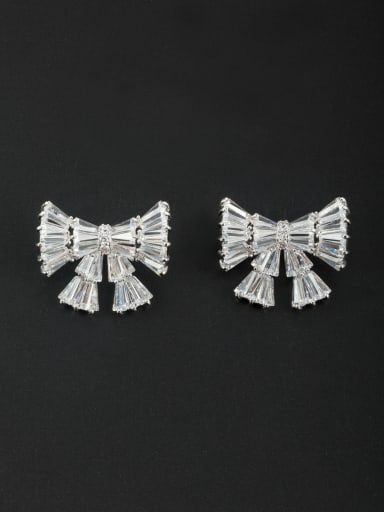 Platinum Plated Butterfly White Zircon Beautiful Studs stud Earring