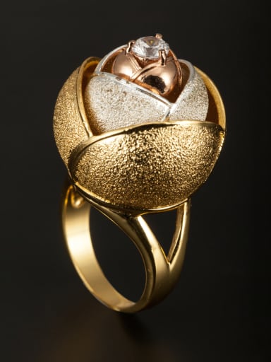 GODKI Luxury Women Wedding Dubai Blacksmith Made Copper Zircon Rosary Ring  Multicolor electroplating