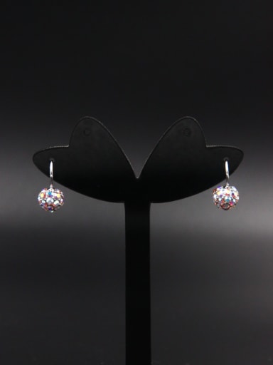 Model No OXB847162B Round style with Platinum Plated Zircon Drop drop Earring