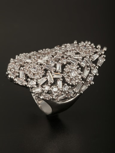 GODKI Luxury Women Wedding Dubai Model No AV044922R Blacksmith Made Platinum Plated Copper Zircon Ring