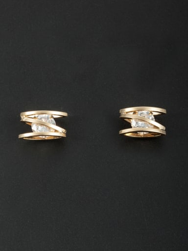 Model No DCZ2405P-001 New design Gold Plated Zircon Studs stud Earring in White color