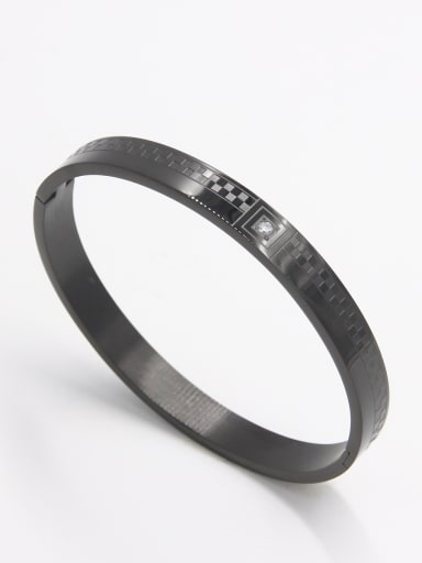 Mother's Initial Black Bangle with  Zircon   63MMX55MM