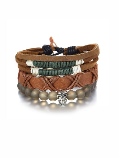 A Zinc Alloy Stylish Beads Bracelet Of Charm  PU