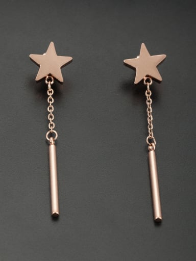 Rose Star Drop threader Earring with Stainless steel