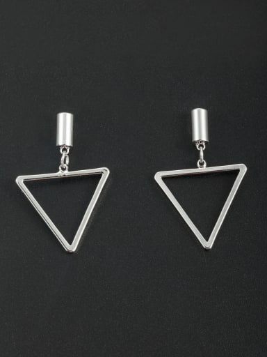 White Triangle Drop drop Earring with Platinum Plated