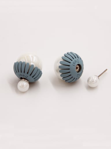 The new  Copper Pearl  Drop stud Earring with Navy