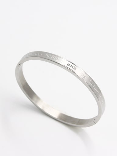 Stainless steel  White Bangle  59mmx50mm