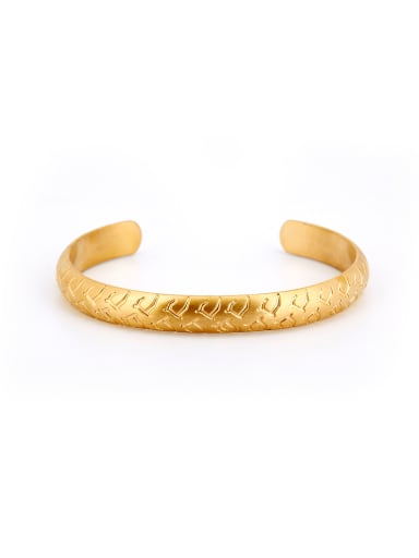 New design Gold Plated Titanium Fringe Bangle in Gold color
