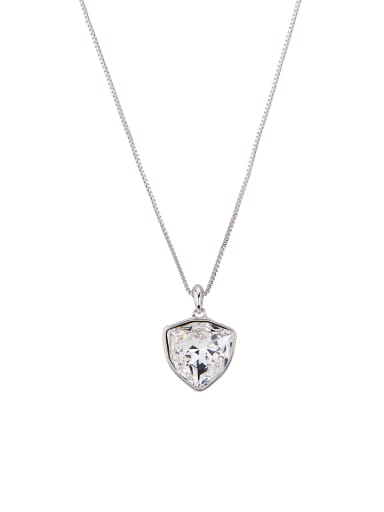 White Heart Youself ! Platinum Plated Zinc Alloy austrian Crystals Necklac