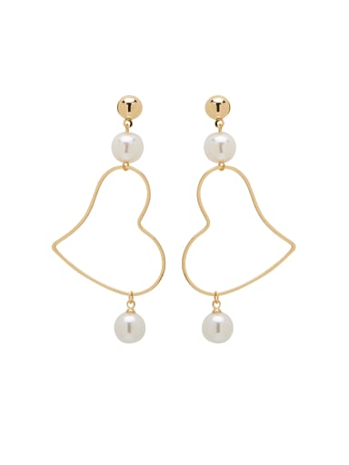 Custom Gold Heart Drop drop Earring with Gold Plated Zinc Alloy