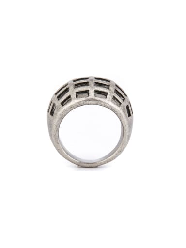 Personalized Silver-Plated Titanium Geometric Band band ring