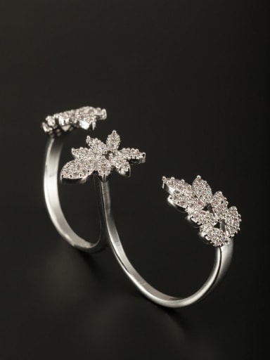 GODKI Luxury Women Wedding Dubai The new Platinum Plated Copper Zircon Ring with White