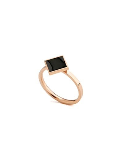 Rose Plated Stainless steel Square Rose Ring