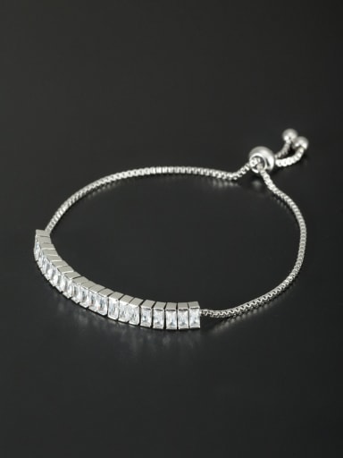 White color Platinum Plated Charm Zircon Bracelet
