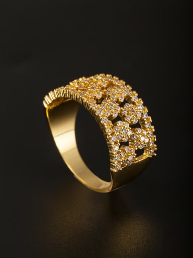 GODKI Luxury Women Wedding Dubai A Gold Plated Copper Stylish Zircon Ring Of