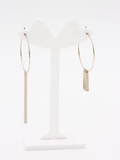 A Rose Plated Stylish  Drop hoop Earring Of