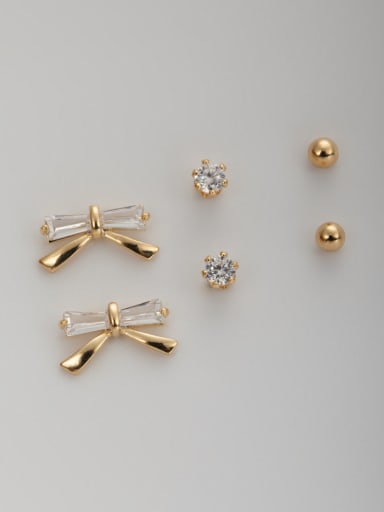 The new Gold Plated White Zircon Combined Studs stud Earring