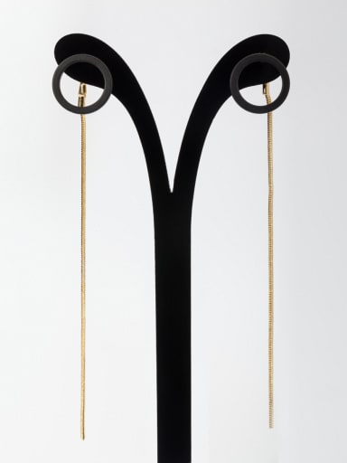 The new Gold Plated Round Drop drop Earring with Black
