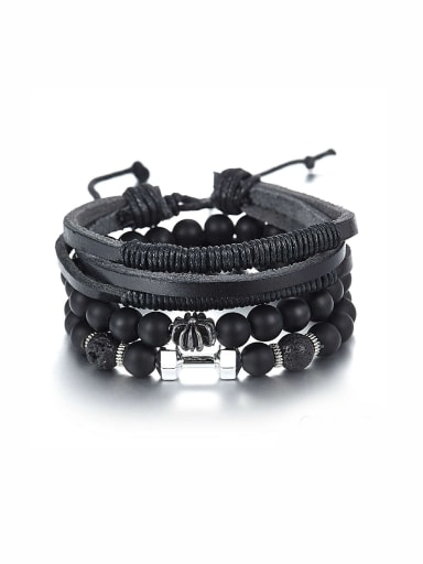Custom Black Charm Bracelet with   PU